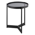 thumbnail image 1 of Modern Glass and Metal Round Side Table - Smoked Glass / Black, 1 of 6