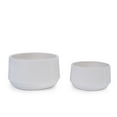 thumbnail image 1 of Modern Gloss White 2-Piece Ceramic Flower Pots with Built-In Drainage – Durable Outdoor & Indoor Planters for Patio, Garden, and Windowsills, 1 of 9