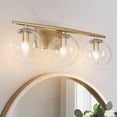 Modern Gold 3light Bathroom Vanity Lights Farmhouse Globe Glass