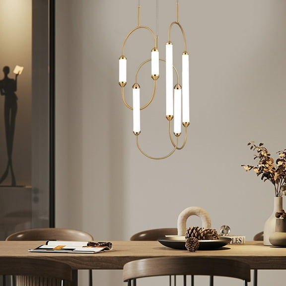 Modern Gold 3-lights Pendant Light, LED Glam Pendant for Dining Room, Pendant Ceiling Lighting Fixture for Bedroom, Living Room, Dining Room, Entryway