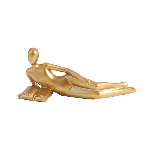 Modern Gold Abstract Reading Statue - Home and Office Decor