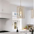 thumbnail image 1 of Modern Gold Bedroom Pendant Light, Quinn 1-Light Geometric Industrial Dining Room Chandelier, 1 of 5