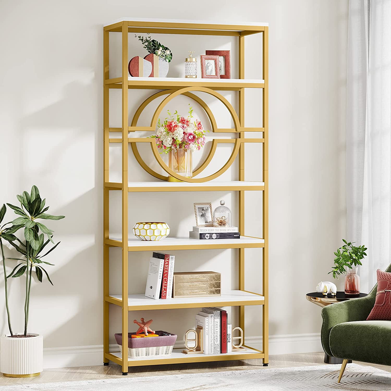 Gold cheap tall bookshelf