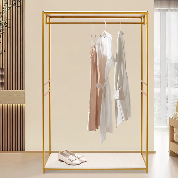 Modern Gold Clothing Display Rack for Hanging Clothes, Dresses, Scarves, Towels 47.24*17.71*74.8in Rectangular