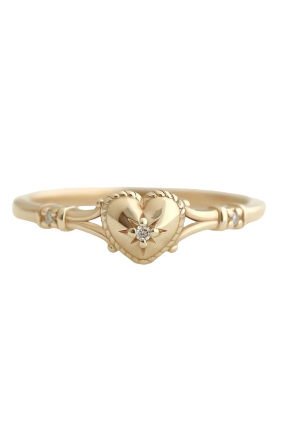 Modern Gold Colored Heart Motifs Rings Adornment Alloy Sturdy Finger Rings Jewelry For Women Comfort Fit Sizes 5 11