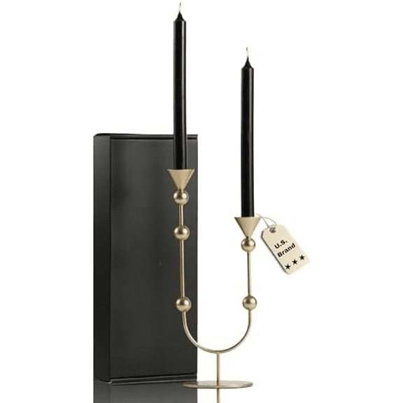 Modern Gold Double Taper Candle Holder U-Shaped Metal Candlestick Holder for Table Centerpiece, Wedding & Holiday Dcor Elegant Minimalist Home Accent Gift by$$Home Decor, Kitchen, & Other