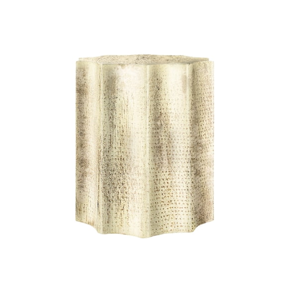 Modern Gold Drum Accent Table / Versatile for Lamp and Decor Placement