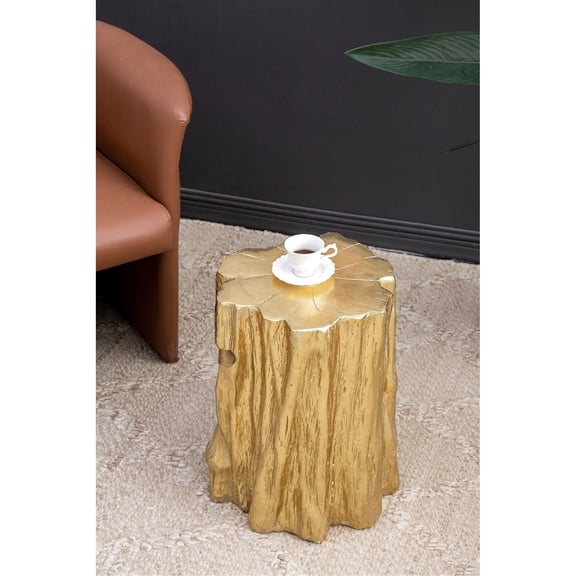 Modern Gold - Finished Stool with Natural Wood Look | For Contemporary Living Areas | Bring Elegance and Durability to Your Home