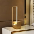 thumbnail image 1 of Modern Gold Geometric Table Lamp – Square Base Desk Light Decor, 1 of 7
