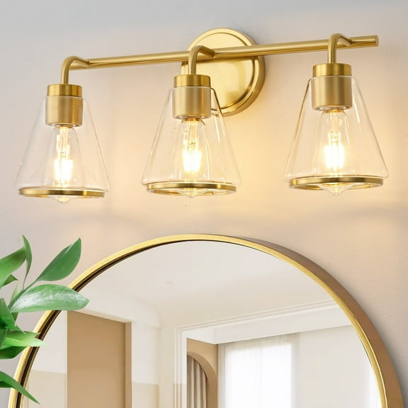 Modern Gold Mirror Front Light - 3 Lights