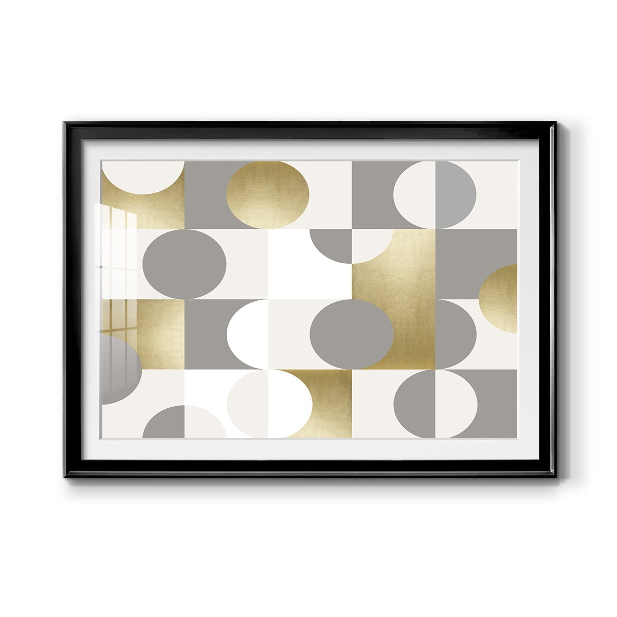 Modern Gold Reflections Premium Framed Print - Ready to Hang