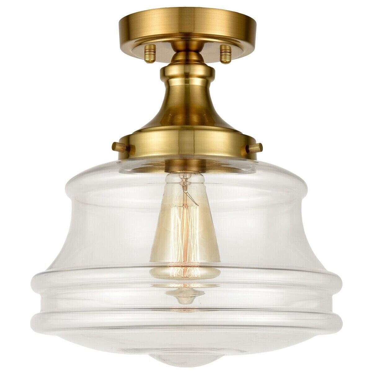 Modern Gold Semi Flush Mount Ceiling Light Schoolhouse Hallway Ceiling Light