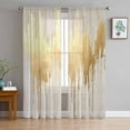 thumbnail image 1 of Modern Gold Sheer Curtains 72 Inches Long 2 Panels Set, Window Sheer Curtains for Living Room/Bedroom, Abstract Minimalist Grunge Art Color Block Light Filtering Rod Pocket Curtain 52'' x 72'' x 2, 1 of 7