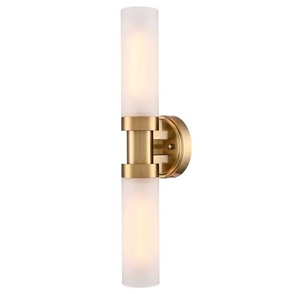 Modern Gold Wall Sconce with Frosted Glass Tube Bathroom Vanity Light Fixtures