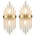 thumbnail image 1 of Modern Gold Wall Sconces 2-Light Frosted Glass Wall Light 2 Pack, 1 of 6
