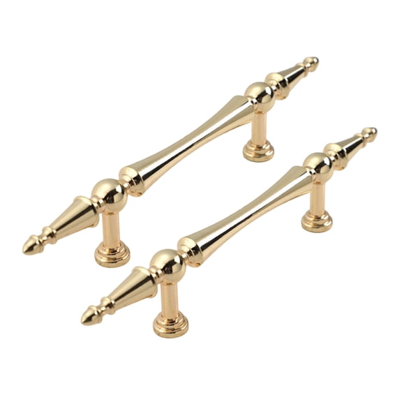 Modern Golden Cupboard Handles Rounded Edges Easy installs Drawer Handles Upgrades for Contemporary Traditional Furniture