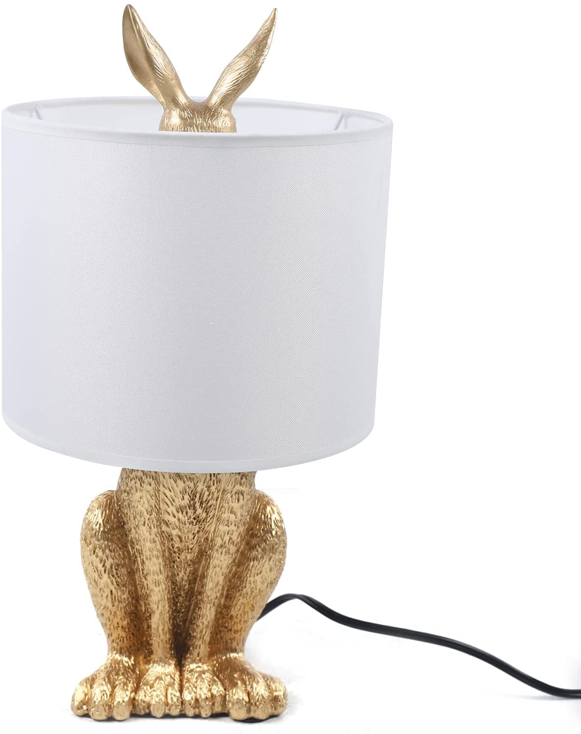 Modern Golden LED Rabbit Lamp with E27 Bulb,Bedroom Bedside Lighting ...