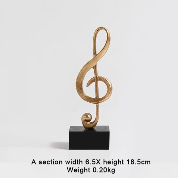 Modern Golden Musical Note Ornament for Home Decor,Creative Handicraft Musical Note Sculpture Tabletop Decor,Art Figurine Golden Musical Note Art Statuette for Room Cabinet Desk Decoration
