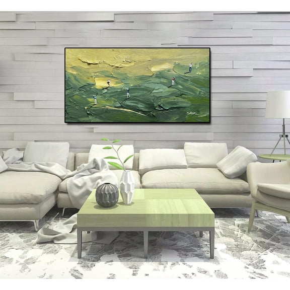 Modern Golf Art Surface Effects Textured Style Sports Wall Decor 8x12 UNFRAMDE