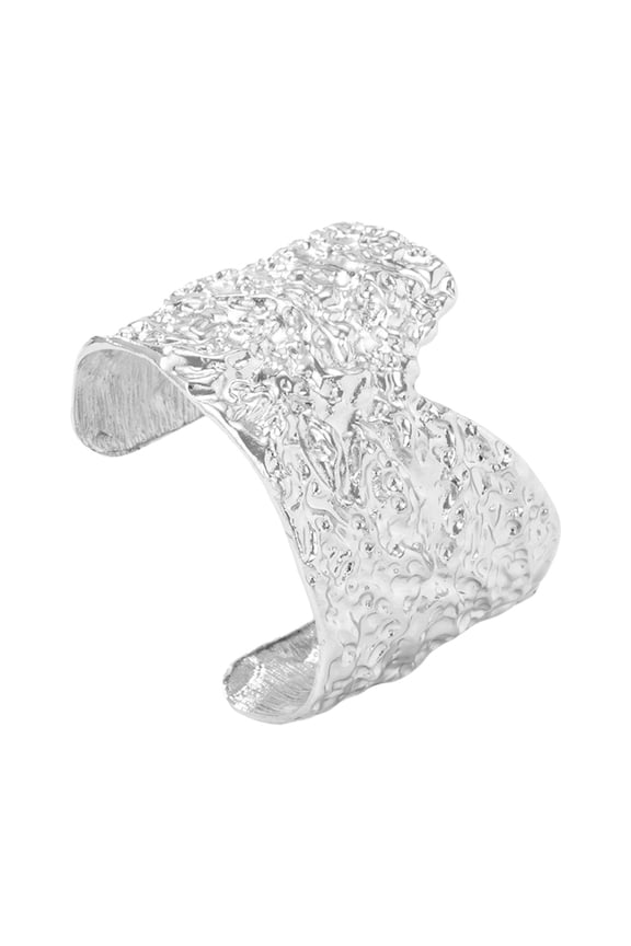 Modern Gothic Iron Bangle With Distressed Texture And Angular V Cut Edges Punk Wrist Jewelry For Everyday Wear
