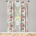 thumbnail image 1 of Modern Gothic Window Curtains, Simple Design Skull Illustration with Triangles Boho Ornament, Lightweight Decor 2-Panel Set with Rod Pocket, Pair of - 28"x95", Off White Coral Pale Grey, by Ambesonne, 1 of 3