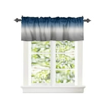 Modern Gradient Blue and Grey Window Valances for Kitchen,Rod Pocket Valance Privacy Small Curtain,Abstract Art Window Treatment Drapes for Bedroom Laundry Room Farmhouse Home Decor 54x18in