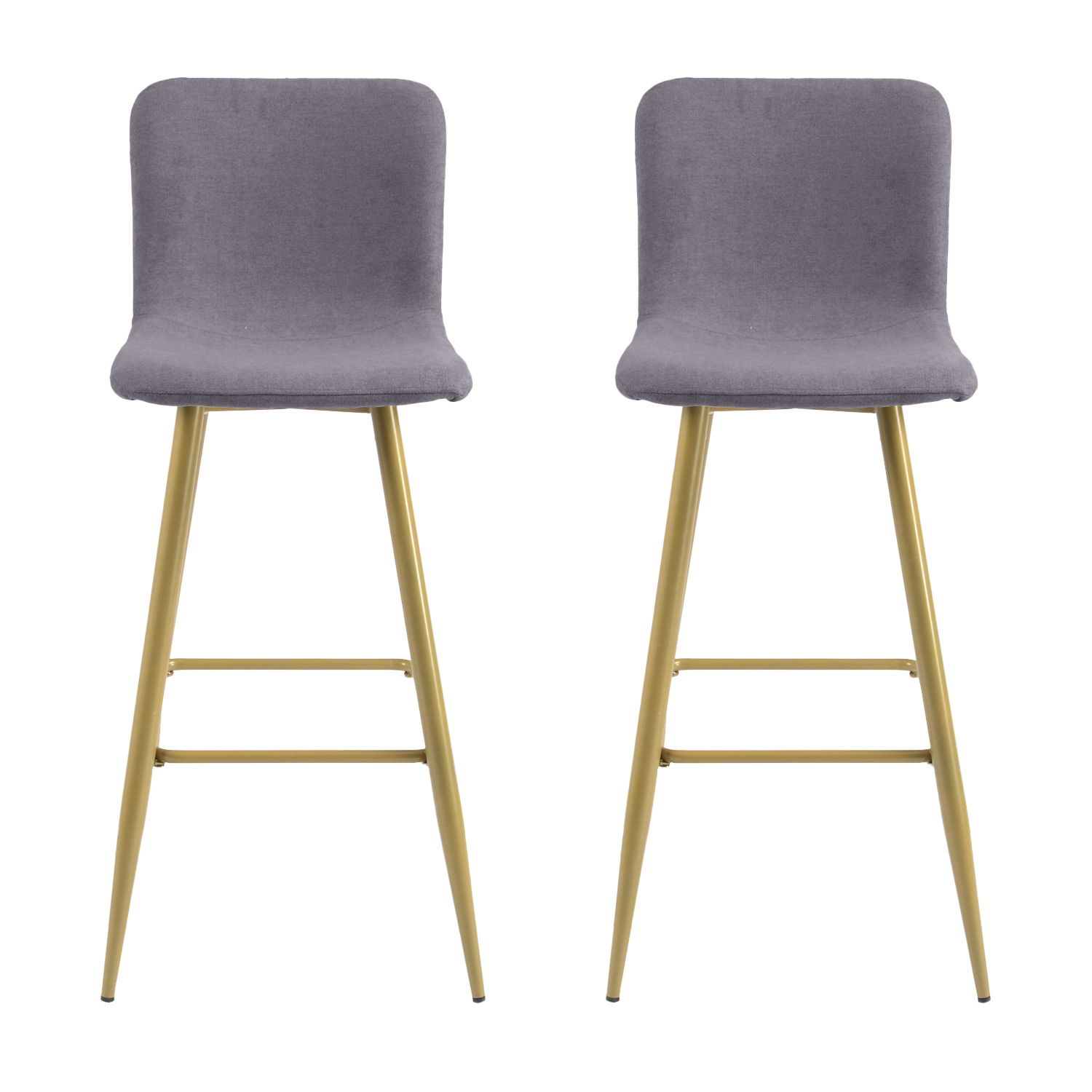 Modern Gray 30INCH Counter Height Bar Stools Set of 2, Fabric Upholstered Counter Stools with