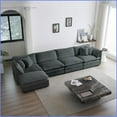 thumbnail image 1 of Modern Gray Chenille Modular Sectional Sofa - 5-Seater Convertible U-Shaped Couch with Ottoman for Living Room, 1 of 11