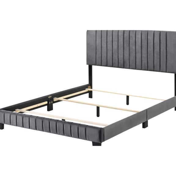 Modern Gray Queen Size Bed With Structure For Comfort - Quick Assembly Instructions Provided Comfortable A Relaxing And Restful Night Construction, Design