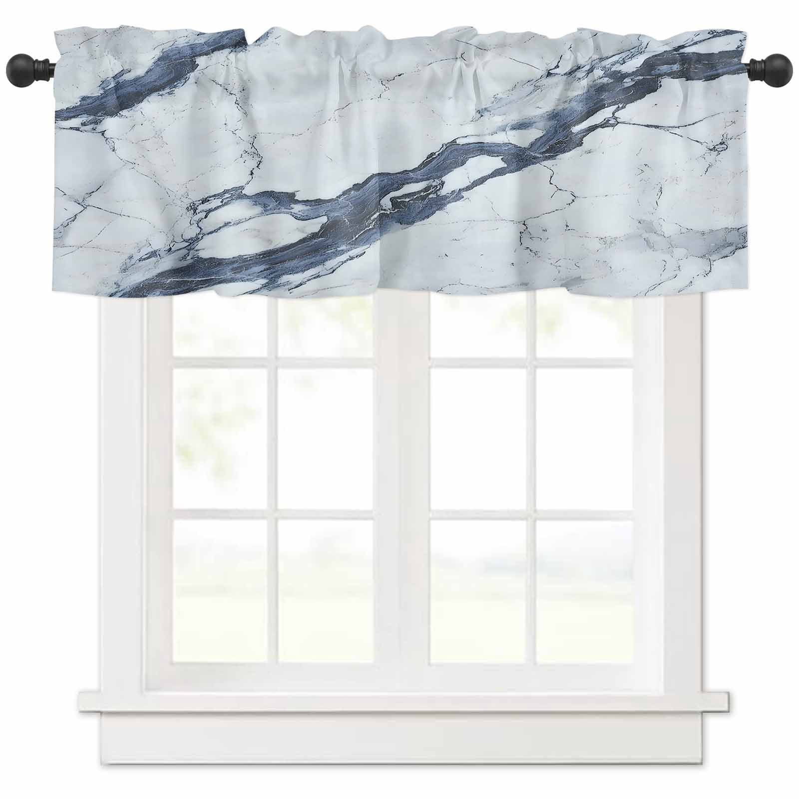 Modern Gray White Valances for Windows Farmhouse Kitchen Curtains ...