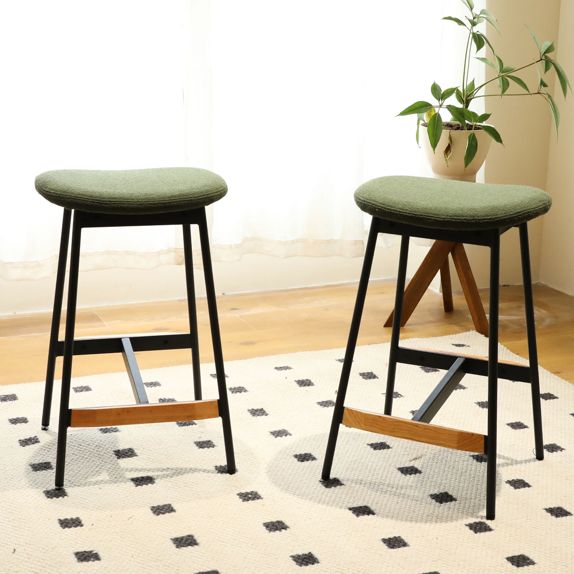 Modern Green Bar Stools+350 lbs Load - bearing”-“Kitchen Countertop ...