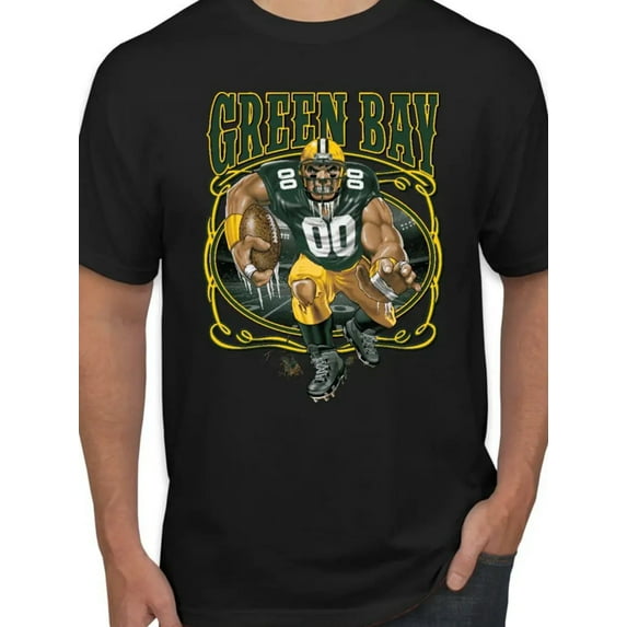Modern Green Bay Football Player Short Sleeve Tee with Intense Graphic for Unisex Slim Fit Round Neck Comfort