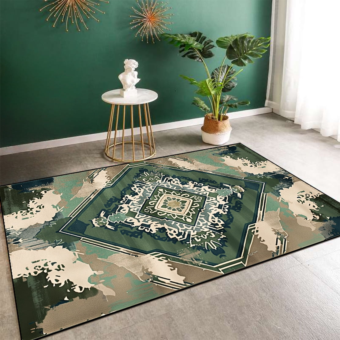 Modern Green Geometry Living Room Carpet ration Luxury Big Size Rugs