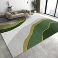 thumbnail image 1 of Modern Green Irregular Geometric Area Rug, Luxury Emerald Green Stripe Indoor Non Slip Kids Rugs, Machine Washable Carpet For Living Room Bedroom Dining Room Office Floor Mat 5x8ft, 1 of 6