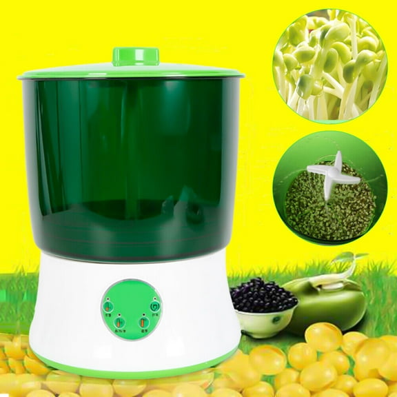 Modern Green PP Bean Sprout Machine 3 Different Seasonal Modes Healthy Diet Double Layers 110V 60Hz for 6-8 People At a Time