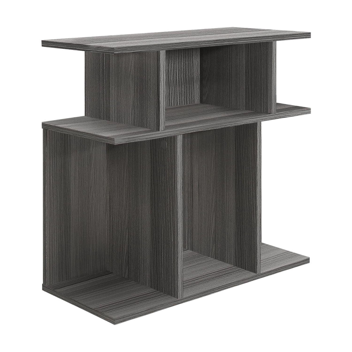 Modern Grey Accent Table End Table Display Shelf for Living Room & Bedroom