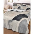 thumbnail image 1 of Modern Grey Beige King Size Down Alternative Comforter, Lightweight Comforter Quilt Bedding Set with Pillow Shams Abstract Geometric Textured All Seasons Bed Comforter Duvet Insert 96"x106", 1 of 7