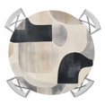 thumbnail image 1 of Modern Grey Beige Round Tablecloth for 36-44 Inch Tables, Fitted Table Cover with Elastic Edge, Abstract Geometric Textured Waterproof Outdoor Table Cloth Protector for Patio Garden Dinner Picnic, 1 of 9