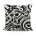thumbnail image 1 of Modern Grey Black Striped Cushion Covers Geometric Throw Pillow Covers For Home Office Bedroom Circle Swirls Pillow Covers Texture Color Art Decorative Pillow Covers, 1 of 5