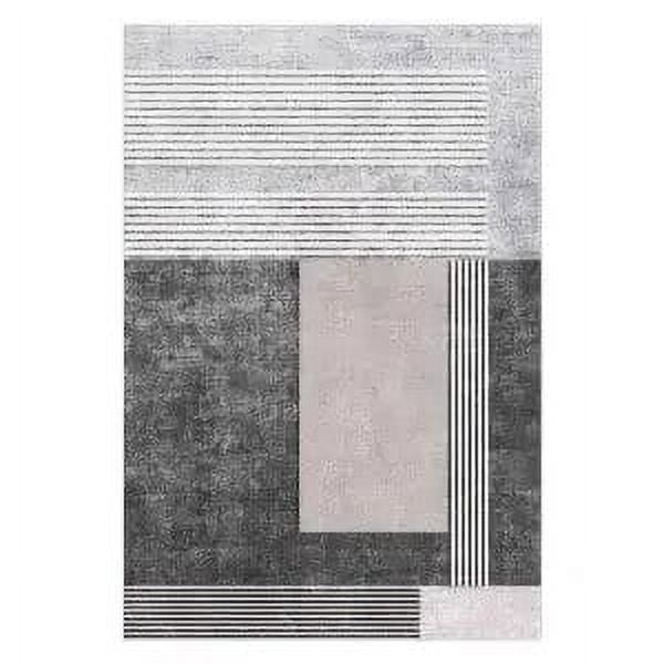 Modern Grey Fluffy Large Carpets for Living Room Washable Soft ration ...