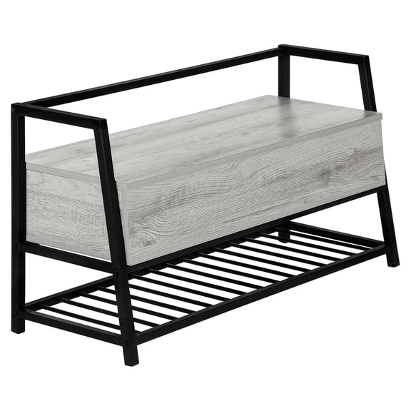 Modern Grey Laminate Design - 42" Rectangular Storage Bench for Shoe Storage