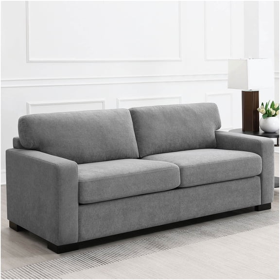 Modern Grey Queen Sleeper Sofa with Upholstered Frame and Convertible Design