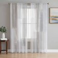 thumbnail image 1 of Modern Grey Sheer Curtains 63 Inch Length 2 Panels Set, Abstract Stripes Color Block Minimalist Art Voile Window Treatment Rod Pocket Curtains Sheers Drapes for Bedroom/Living Room/Kitchen 52x"63"x2, 1 of 8