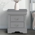 thumbnail image 1 of Modern Grey Solid Wood Nightstand with 2 Drawers, Sleek Bedside Table for Bedroom or Living Room, 1 of 9
