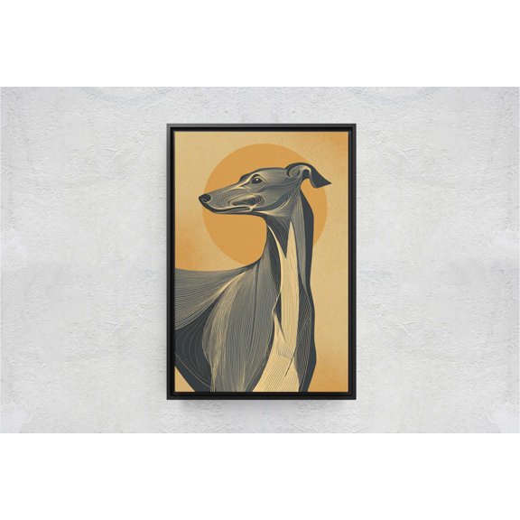 Modern Greyhound Profile Geometric Dog Sighthound Wall Art Unframed Paper Print