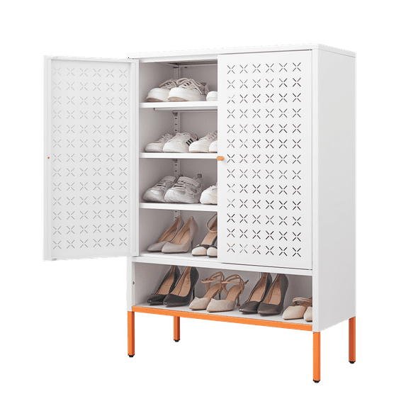 Modern Grid Shoe Storage - Adjustable Compartments with Hollow Changing Shelf (High Feet Design)