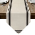 thumbnail image 1 of Modern Grid Table Runner Linen Burlap Table Runner 70 Inches Long Boho Minimalist Vertical Stripes Beige Dresser Scarves for Kitchen Island Coffee Dining Room Party Wedding Holiday Decor 13"x70", 1 of 8
