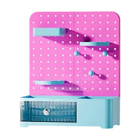 Modern Grids Panel Display Shelf For Collectibles ABS Plastic Desktop Organizers With Drawer