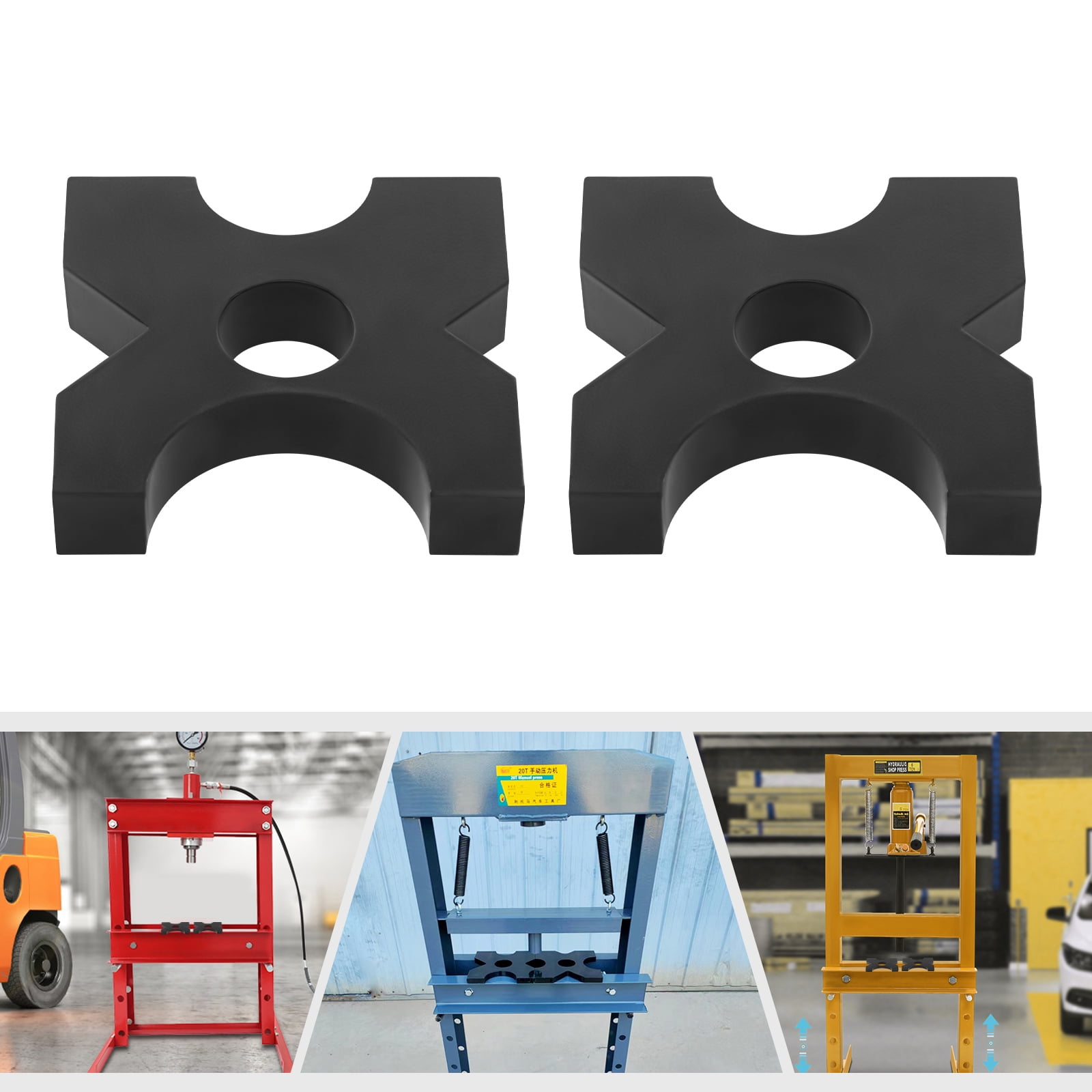 Modern H Frame Hydraulic Shop Press Plate 2-Pcs Black Iron Press Plates ...