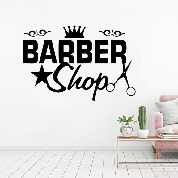 Modern Hair Salon Wall Decal Barber Shop Window Wall Stickers PVC Art Poster Removable Hair Salon Decorative Wallpaper 85x57cm